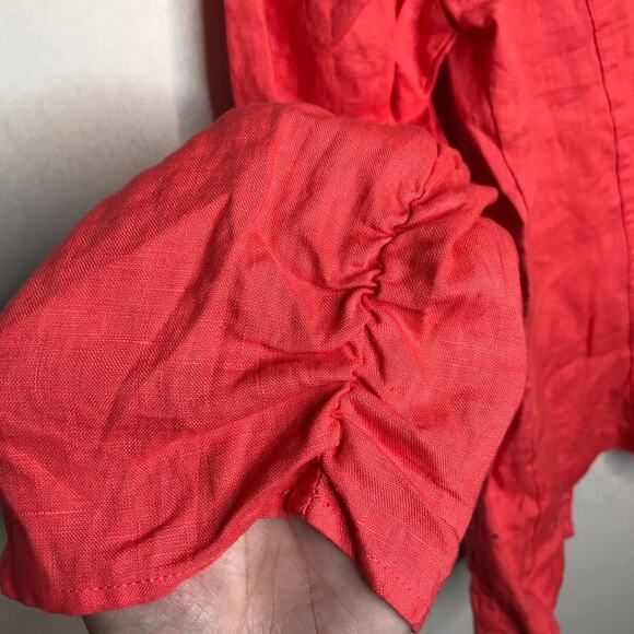 Chico’s Coral 100% Linen Open Front Cardigan - Picture 7 of 8